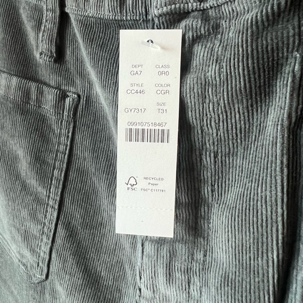 NWT JCREW Sailor slim-wide pant in stretch corduroy Size T30 Color Coal Grey - Picture 4 of 8